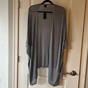 Grey Short Sleeve Cardigan